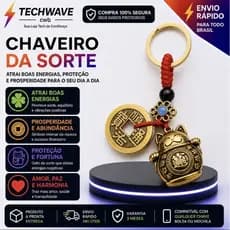 Chaveiro da Sorte Gato da Fortuna + Moeda Chinesa | Prosperidade, Proteção e Boas Energias