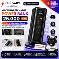 Xiaomi Power Bank CCC 25000mAh 212W Multiporta Carregamento Rápido Preto