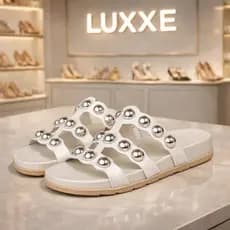 Birken feminina Birken rasteira aplique bolinhas luxo