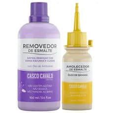 Kit 1 Removedor 100ml + 1 Amolecedor Óleo De Banana 30ml Casco Cavalo