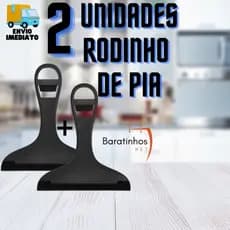 Rodinho De Pia De Cozinha Na Cor Vermelho E Preto Resistente 2 Unidades