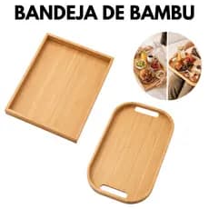Bandeja Café Da Manhã Multiuso Em Bambu Organização E Decoração Luxo para Mesa