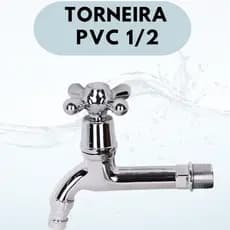 Torneira PVC Cromada 1/2 para JardimTanque Área Externa Fácil Instalação