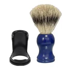 Pincel De Barba Pelo De Texugo Natural Barbear Com Suporte