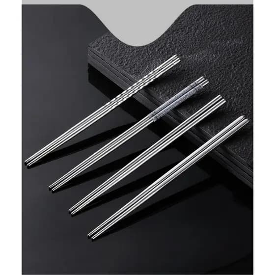 5x Pares Hashi Aço Inox Oriental Pauzinho Japonês Ecológico