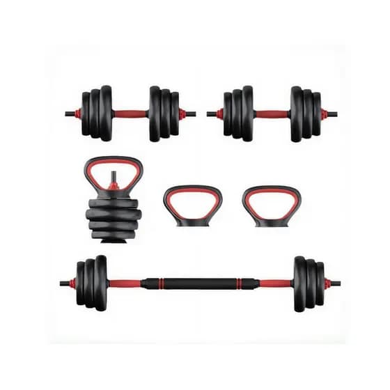 Kit Halteres Ajustáveis 15Kg- 4 Em 1 | Halter, Kettlebell E Barra Conectável