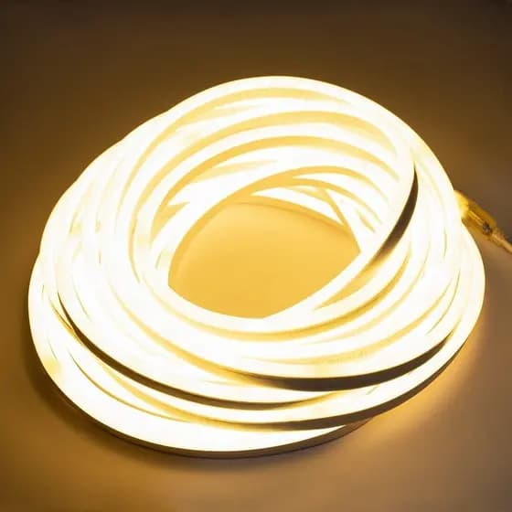 KIT 7 Metros Mangueira Fita LED Neon Flex Branco Quente 3000K + Rabicho 110v