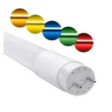 Kit Lâmpada Tubo Led Vidro T8 9w 60cm + Soquete T8 - 1 Lado Colorida