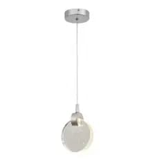 Kit 2 Luminária Pendente De Cristal Disco C/ Bolhas