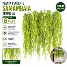 Kit 6 Pendentes Planta Artificial Decoração Folha Pendente De Samambaia Planta Artificial Premium 100cm