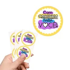 50 Etiquetas Adesivas Fofas - Perfeitas para Recebidos | Tam. 4 cm
