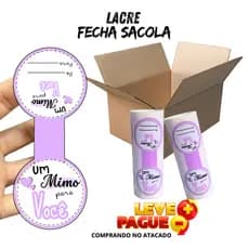 Lacre Fecha Sacola | Tam. 10x4cm | Adesivos Práticos e Perfeitos para Entregas Delivery