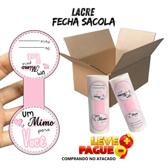 Lacre Fecha Sacola | Tam. 10x4cm | Adesivos Práticos e Perfeitos para Entregas Delivery