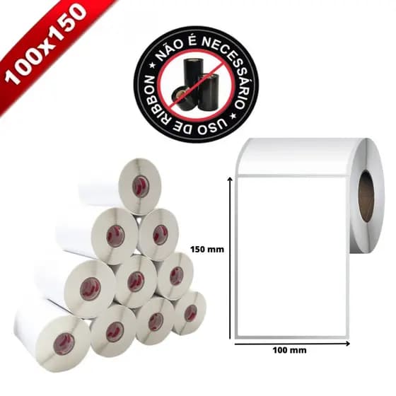 4.000 Etiqueta 10x15 Cm | Térmica Adesiva Serrilha Não Usa Ribbon Para E-Commerce | Cx. 20 Rls