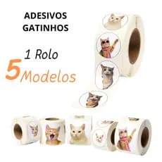 250 Adesivos Fofos Gatinhos Memes  | 5 Modelos Divertidos | 3cm | Papelaria Anime Kawaii