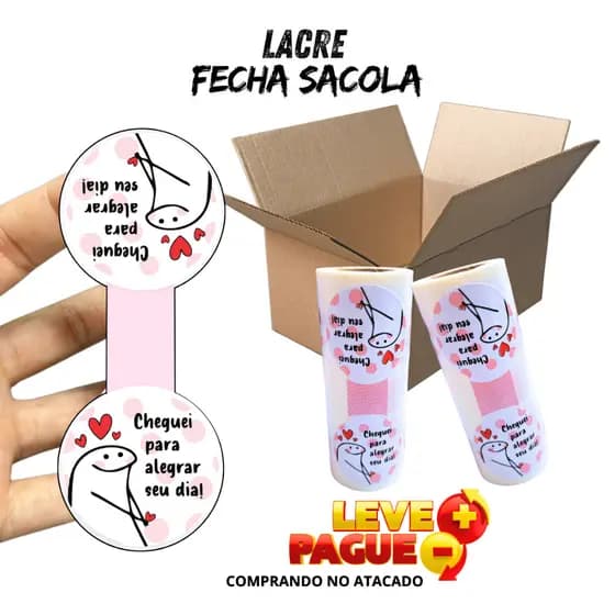 Lacre Fecha Sacola | Tam. 10x4cm | Adesivos Práticos e Perfeitos para Entregas Delivery