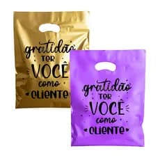 Sacolas Personalizadas Boca de Palhaço |Tam. 30x40  | Modelo Gratidão