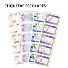 50 Adesivos | Etiqueta Escolar Com Pauta e Tarja Tamanho 6x4 cm