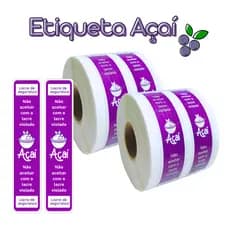 Lacres de Segurança Adesivo Delivery Para Açaí | Tam. 10x2cm | Açaí Roxo