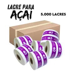 5.000 Lacres de Segurança Adesivo Delivery Para Açaí | Tam. 10x2cm | Açaí Roxo | Caixa Fechada