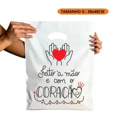 Sacolas Plásticas Boca De Palhaço Para Loja Tam G 30X40  - Feito a Mão com o Coração