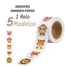 250 Adesivos Fofos Animais | 5 Modelos Divertidos | 3cm | Papelaria Anime Kawaii