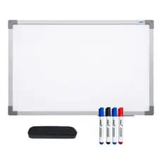Lousa Quadro Branco 90x60 Para Escrita Apresentar e Desenhar + 4 Canetas