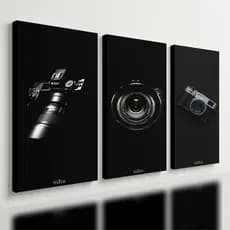Kit 3 Quadro Decorativo Estúdio Fotografia Câmera Fotógrafo