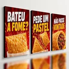 Kit 3 Quadro Decorativo Pastel Lanchonete Pastelaria est4