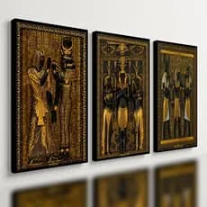 Kit 3 Quadro Decorativo Egito Antigo Deus Egípcio Faraó Luxo