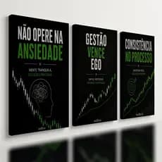 Kit 3 Quadro Decorativo Mercado Financeiro Trader Bolsa Ações Investimento Cinza