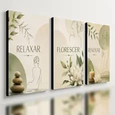 Kit3 Quadro Decorativo Spa Clínica Estética Beleza Massagem