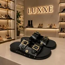 Sandália Birken Feminina Luxxe com Fivelas Douradas Conforto Estilo