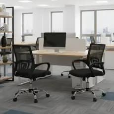Kit 2 Cadeiras Ergonômicas e Estofadas – Ajuste de Altura para Escritório