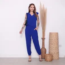 Conjunto Femenina Duna Social Blusa Sem Manga Com Calca