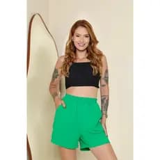Short Social Duna Forrada com elstico e bolso moda Feminina