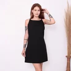 Vestido Femenina Ziper Lateral Com Alca Brilho Modelo Lisa Verao Casual J-03