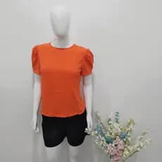 Blusa Social Tecido Duna Manga Bufante Com Botao