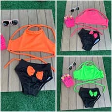 Biquini Infantil Menina Moda Praia Roupa De Banho Kit Estiloso E Confortável Praia E Piscina