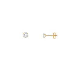 Brinco Ponto de Luz Redondo 3mm Banhado a Ouro 18k
