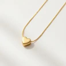 Colar Minimalista Mini Coração Sólido Banhado à Ouro 18k- Antialérgico [Semi Joia]