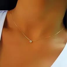 Colar Veneziana Ponto De luz Banhado a Ouro 18k