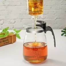 Chaleira Bule Jarra de Vidro 900ML Com Tampa de Chá Funçao Toque Para Chá Com Infusor Reutilizável