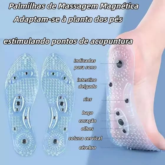 Palmilha Magnetica Pontos Acupuntura Ortopedica Ativa Circulação Alívio Dores Cansaço Pés