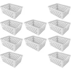 10 Cesto Organizador de Plástico 16x12x6 cm – Ideal para Gavetas, Banheiro, Cozinha e Escritório