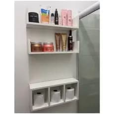 Nicho de Parede Multiuso com 2 Prateleiras + Nicho com Divisória - Organização e Decoração