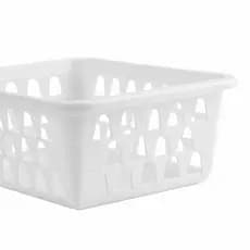KIT 16 Cesto Organizador de Plástico Multiuso Branco - Ideal para Gavetas, Banheiro, Cozinha e Escritório