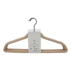 Kit 8 Cabide Veludo Bege Adulto Antideslizante Resistente