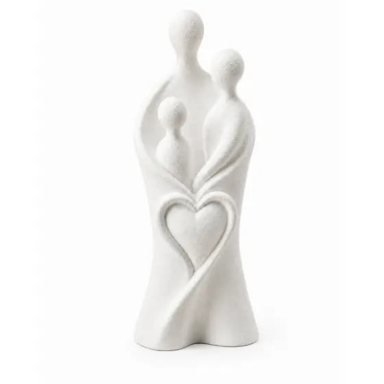 Escultura Decorativa Abstrata Bege para Decoração de Sala e Aparador