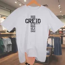 Camisa basica Frase religiosa camisa oversized camiseta masculina streetwear algodão Blusa de algodao unissex